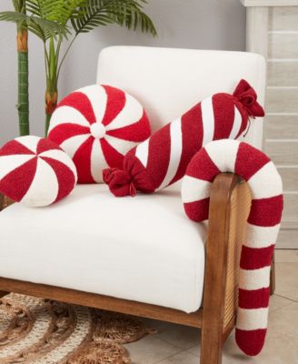 Sweet Dreams Candy Cane Poly Filled Decorative Pillow, 9" x 16"