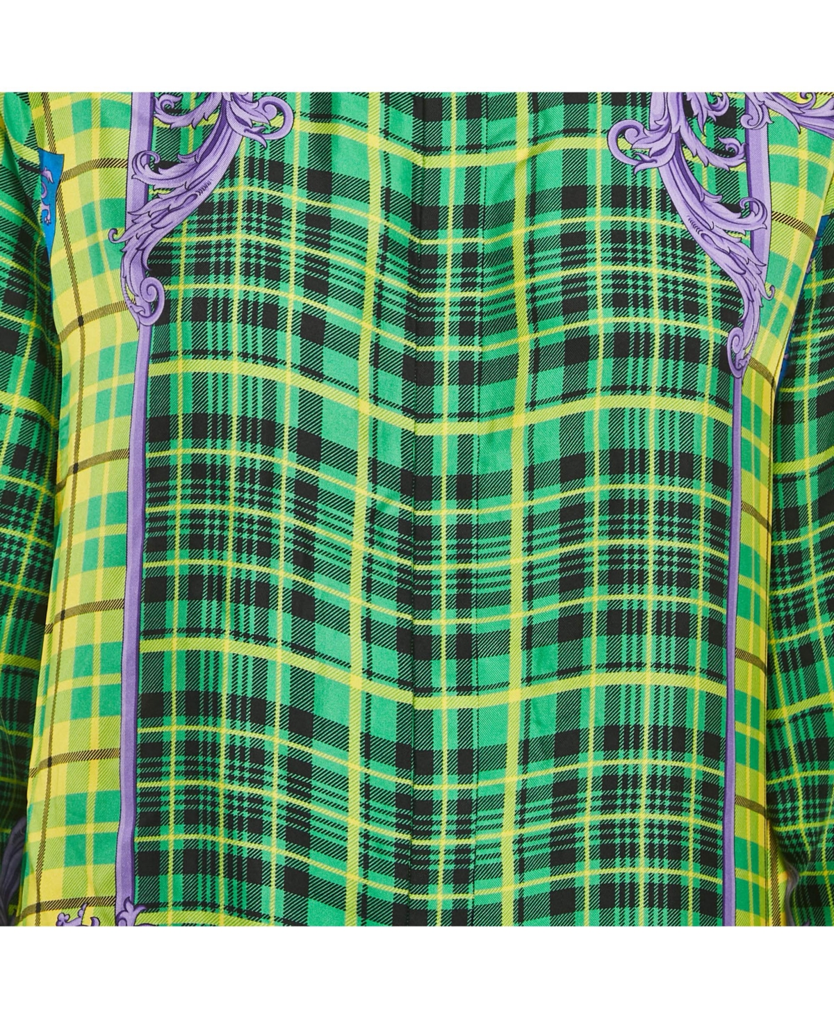 Pre-Owned Versace Women's Multicolor Tartan Check 'the Clans' Silk Shirt