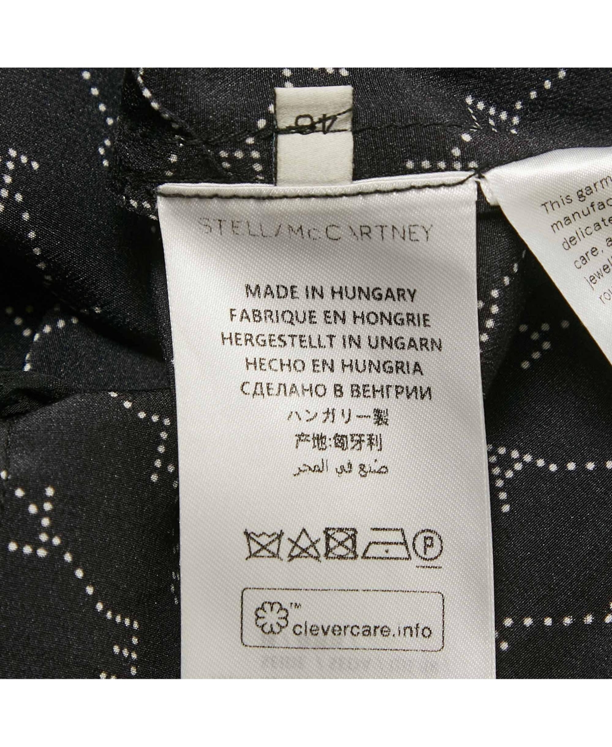 Pre-Owned Stella Mccartney Women's Black Logo Print Silk Top & Pants Set