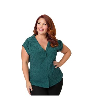 Plus Size 1960s Twill Sleeveless Blouse