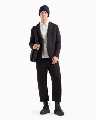 Men's Slim Fit Long Sleeve Button-Front Striped Logo Print Shirt