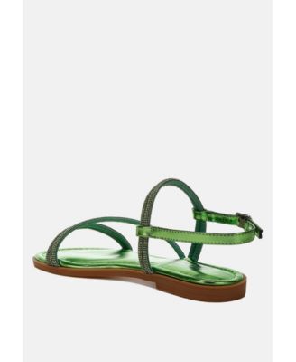 Womens Bawley Rhinestone Strappy Flat Sandals