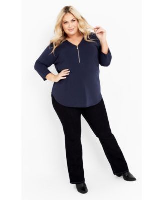 Women's Top Fiona Zip Print