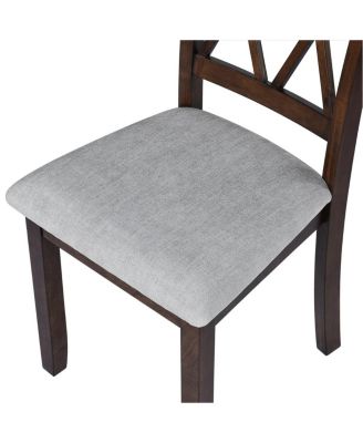 3-Piece Folding Dining Table Set with Drop Leaf and 2 Padded Chairs, Compact Breakfast Nook Table Set for Small Spaces