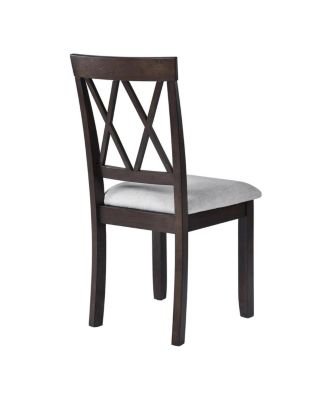 3-Piece Folding Dining Table Set with Drop Leaf and 2 Padded Chairs, Compact Breakfast Nook Table Set for Small Spaces