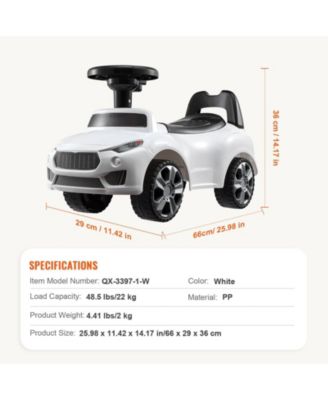 Ride On Push Car for Toddlers 1-3, Sit-to-Stand Racer with Music Wheel & Under-Seat Storage, Ride Toy for Boys Girls White
