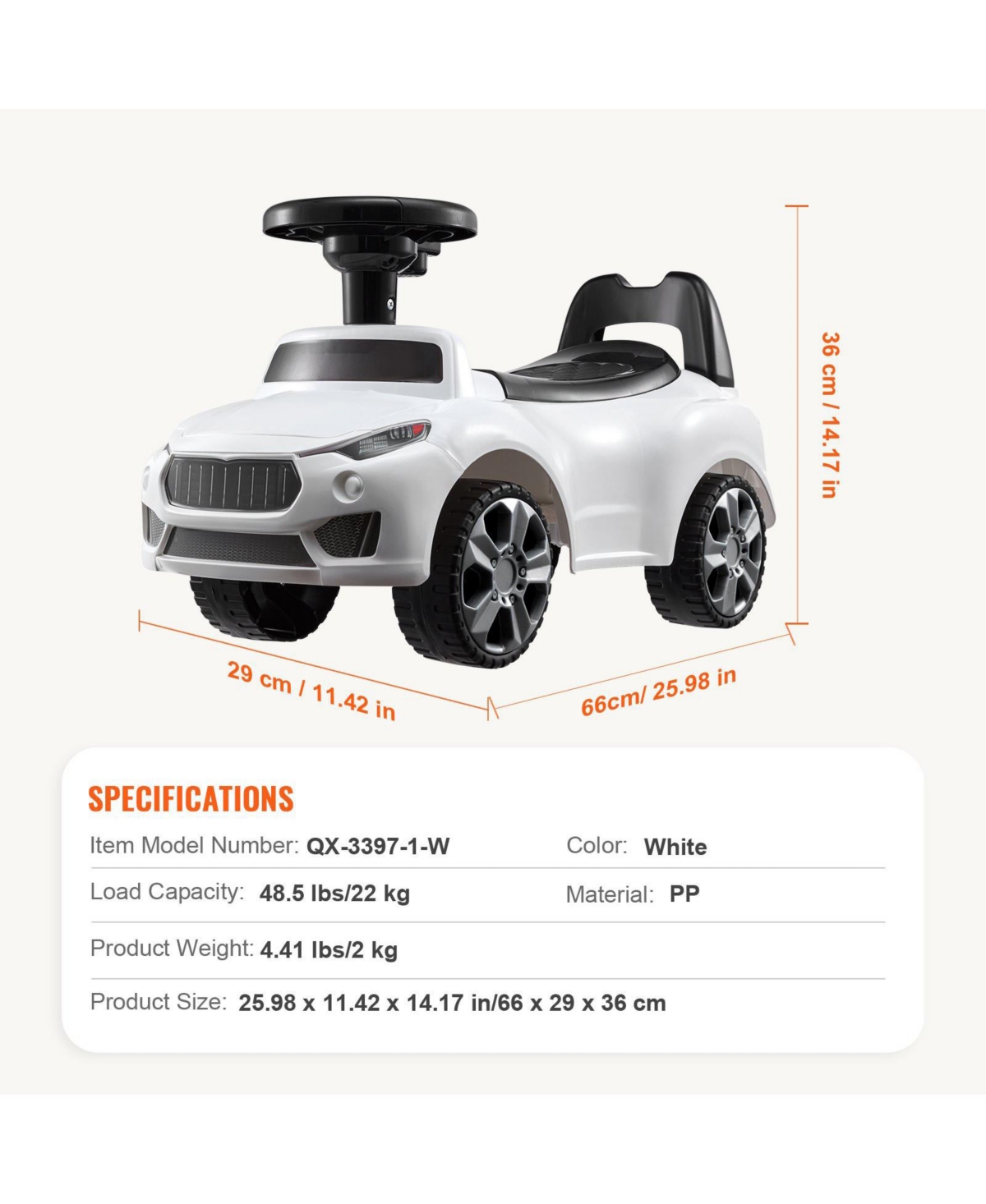 Mecale Ride On Push Car for Toddlers 1-3, Sit-to-Stand Racer with Music Wheel & Under-Seat Storage, Ride Toy for Boys Girls White