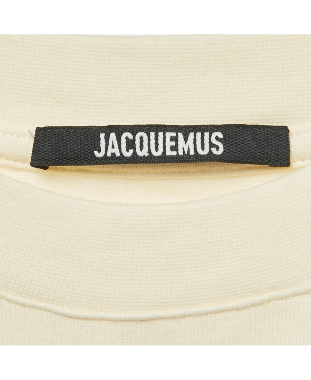 Pre-Owned Jacquemus Men's Off-White Cotton Banana Patch Detail Crew Neck T-Shirt