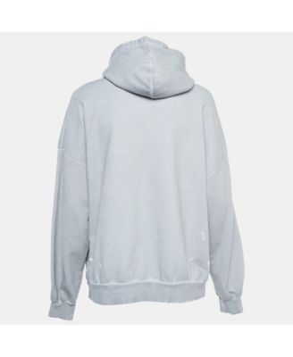 Women's Black Campaign Print Cotton Knit Hoodie