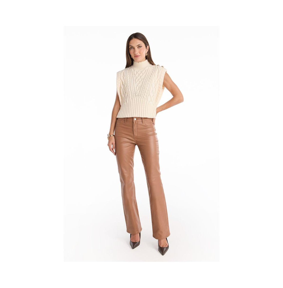 The Noli Shop Women's Raina Cable Knit Button Sweater