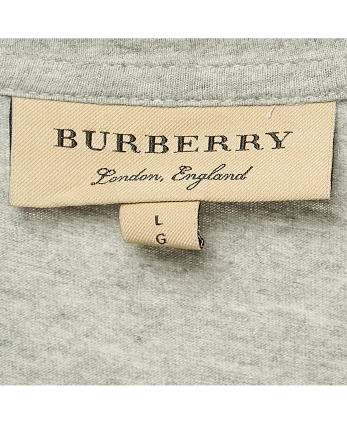 Pre-Owned Burberry Men's Grey Logo Embroidered Jersey T-Shirt
