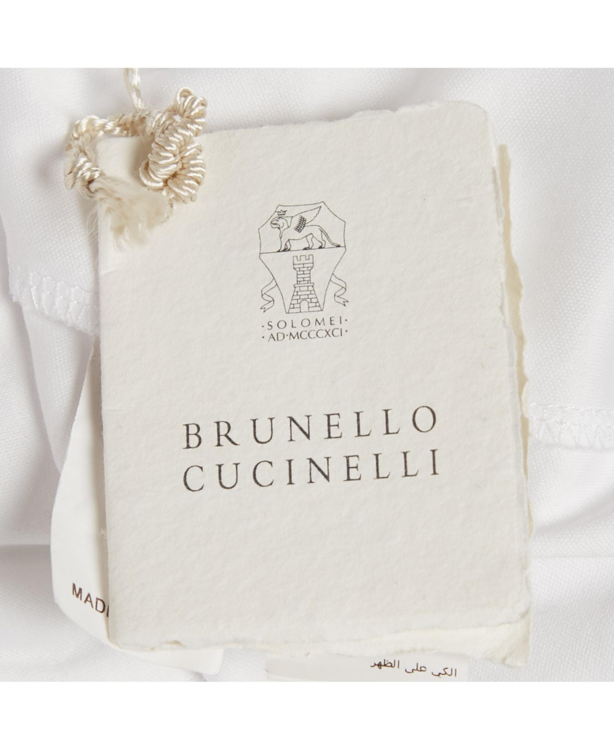 Pre-Owned Brunello Cucinelli Men's White Cotton Jersey V Neck T-Shirt