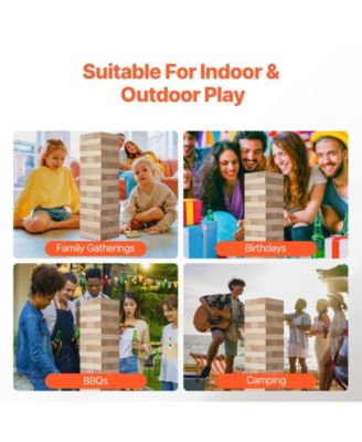 Wooden Tumbling Tower Game 54 Blocks Family Stacking Game