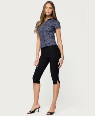 Women's Oriya Gingham Tailored Button Up Shirt