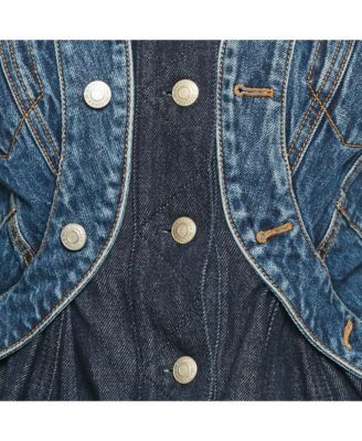 Women's Blue Denim Jacket And Skirt Set