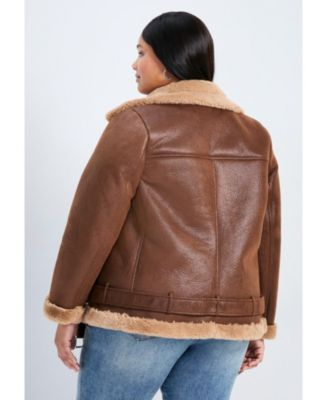 Women's Plus Size Belted Biker Jacket