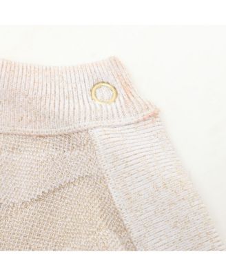 Women's Metallic Beige Zebra Detail Stretch Knit Cardigan