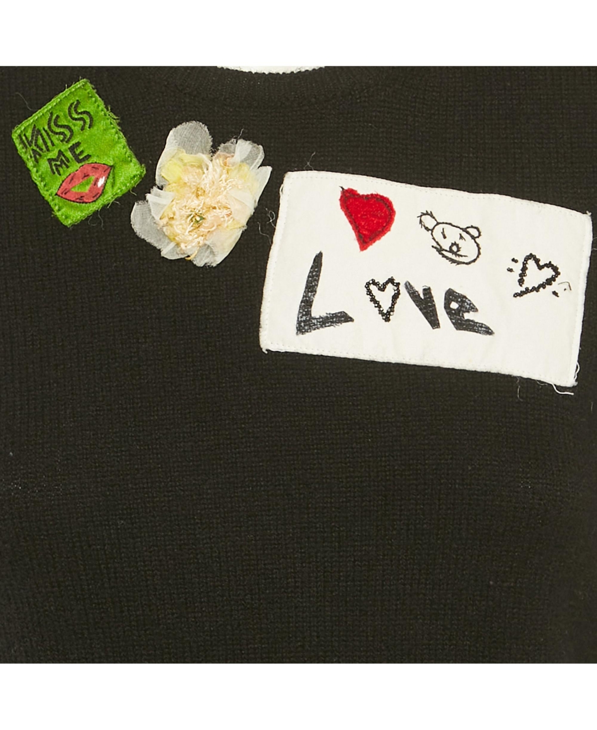 Pre-Owned Dolce & Gabbana Women's Black Applique Cashmere Knit Jumper