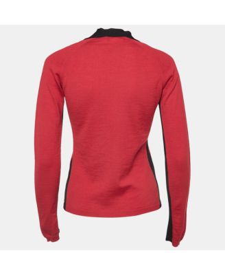 Women's Red/black Jersey Colorblock Sweatshirt
