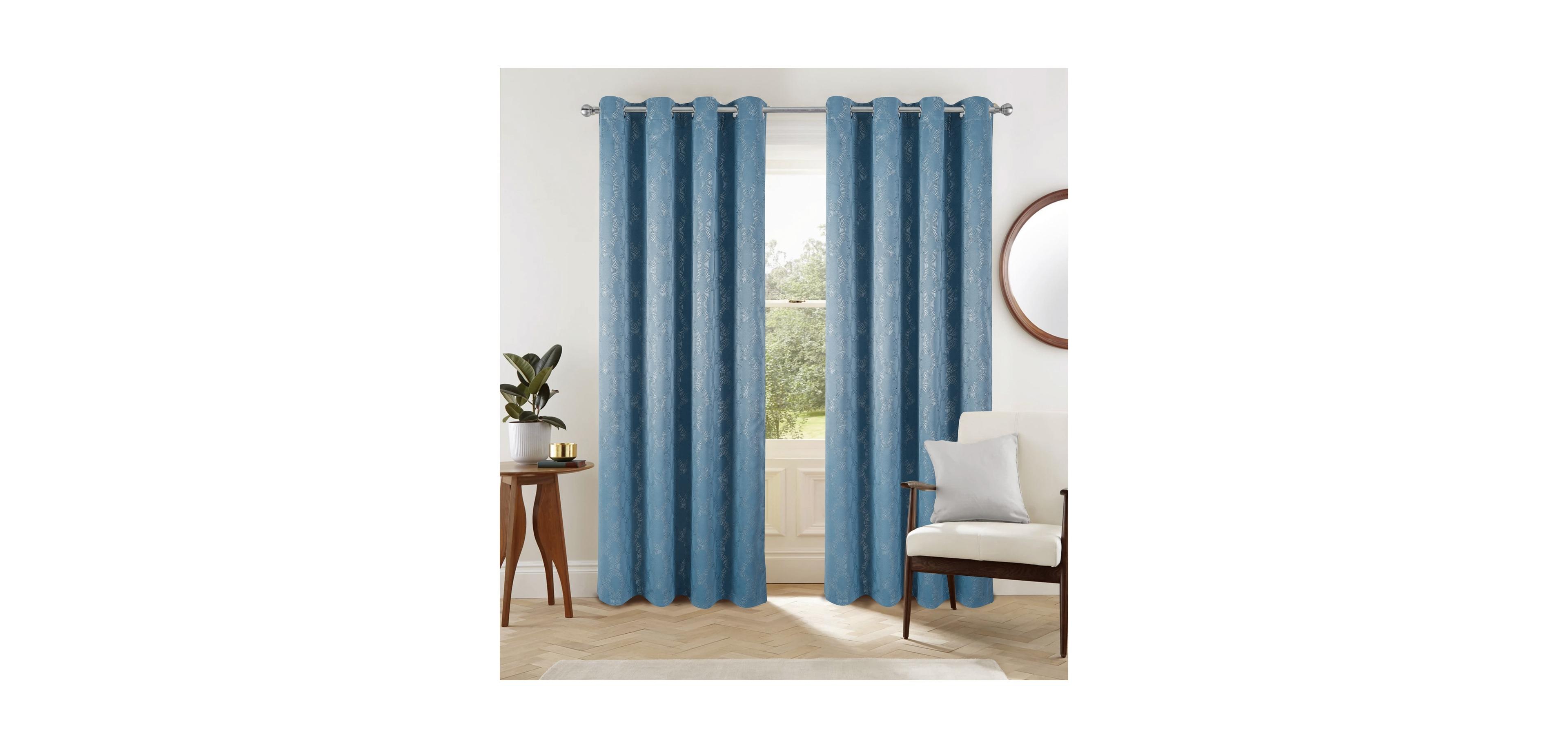 Oliva Gray Jansen Rubber Blackout Grommet Panel - 54"x84" Blue