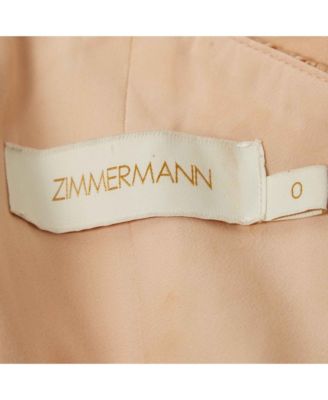 Women's Beige Silk Bow Detail Ruche Short Dress