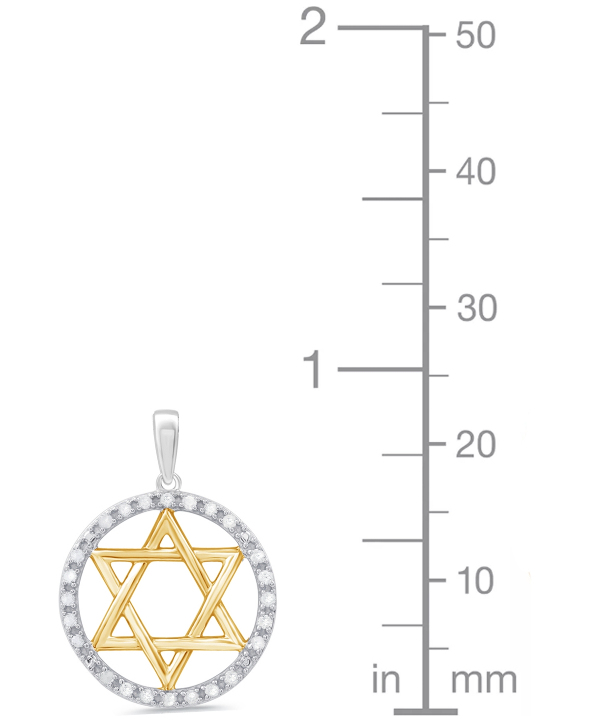 Marsala Diamond Star of David Pendant Necklace (1/4 ct. t.w.) in Sterling Silver & 14k Gold Plated Over Sterling Silver