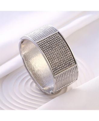 Women's The Cristal-Bijou Cuff Bracelet - Crystal Silver