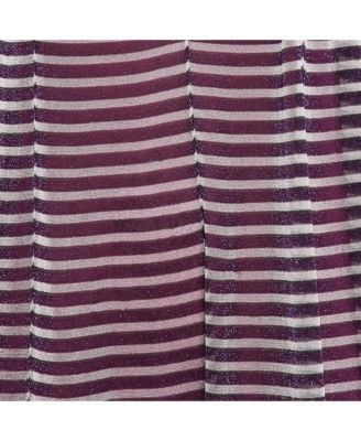 Women's Purple Stripe Lurex Silk Knit Maxi Dress