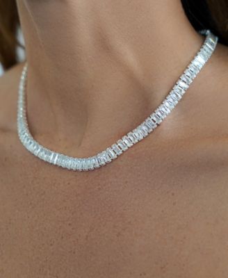 Crystal Baguette Tennis Necklace