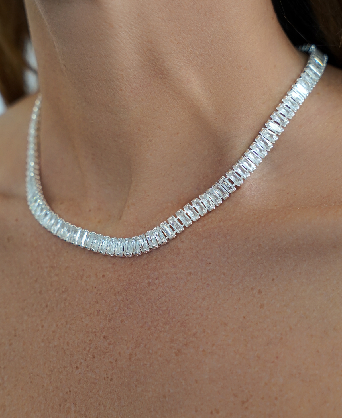 Ettika Crystal Baguette Tennis Necklace