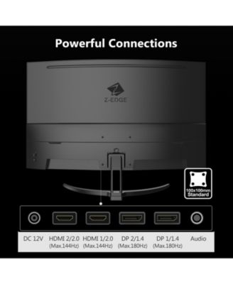 32" 2560 x 1440 QHD 180Hz 1ms 2K Curved Gaming Monitor, HDMI x 2, DP x 2, FreeSync, Support Wall Mount