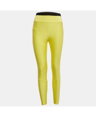 Women's Yellow Logo Print Jersey Leggings