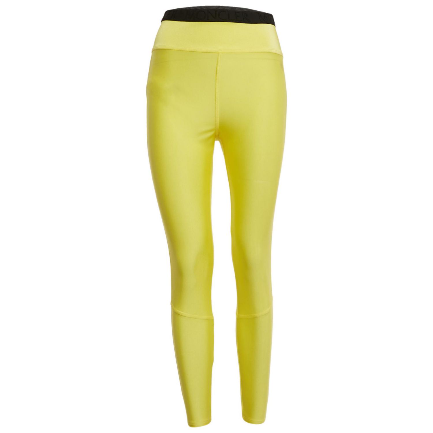Women's Yellow Logo Print Jersey Leggings