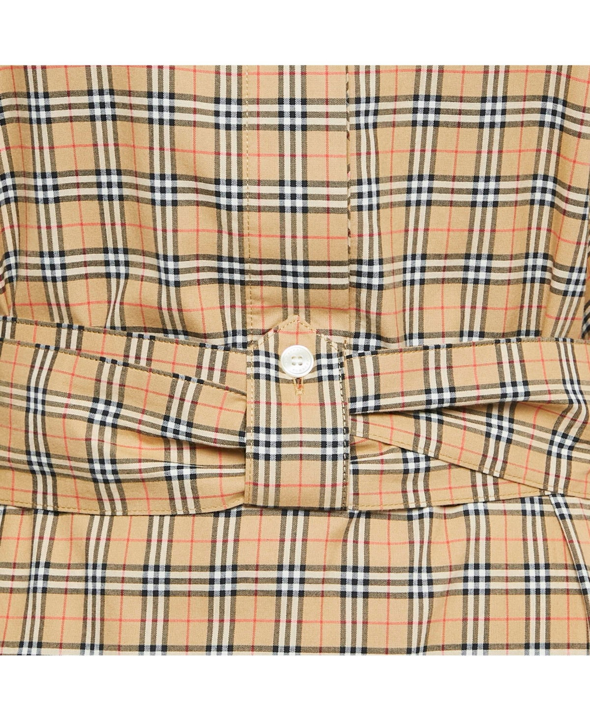 Pre-Owned Burberry Women's Brown Vintage Check Cotton Belted Mini Dress