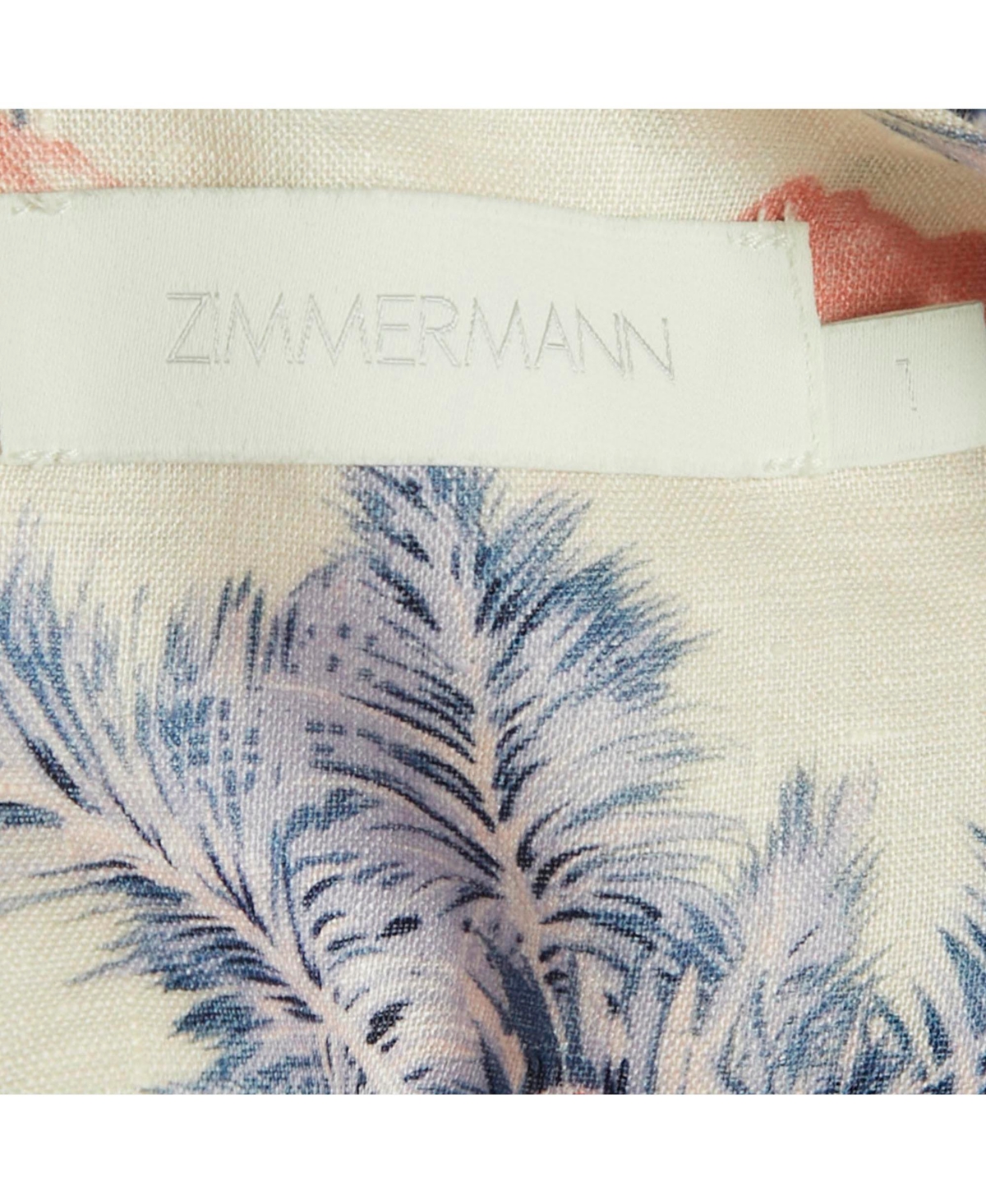 Pre-Owned Zimmermann Women's Pink Palm Tree Print Linen Halter Neck Maxi Dress