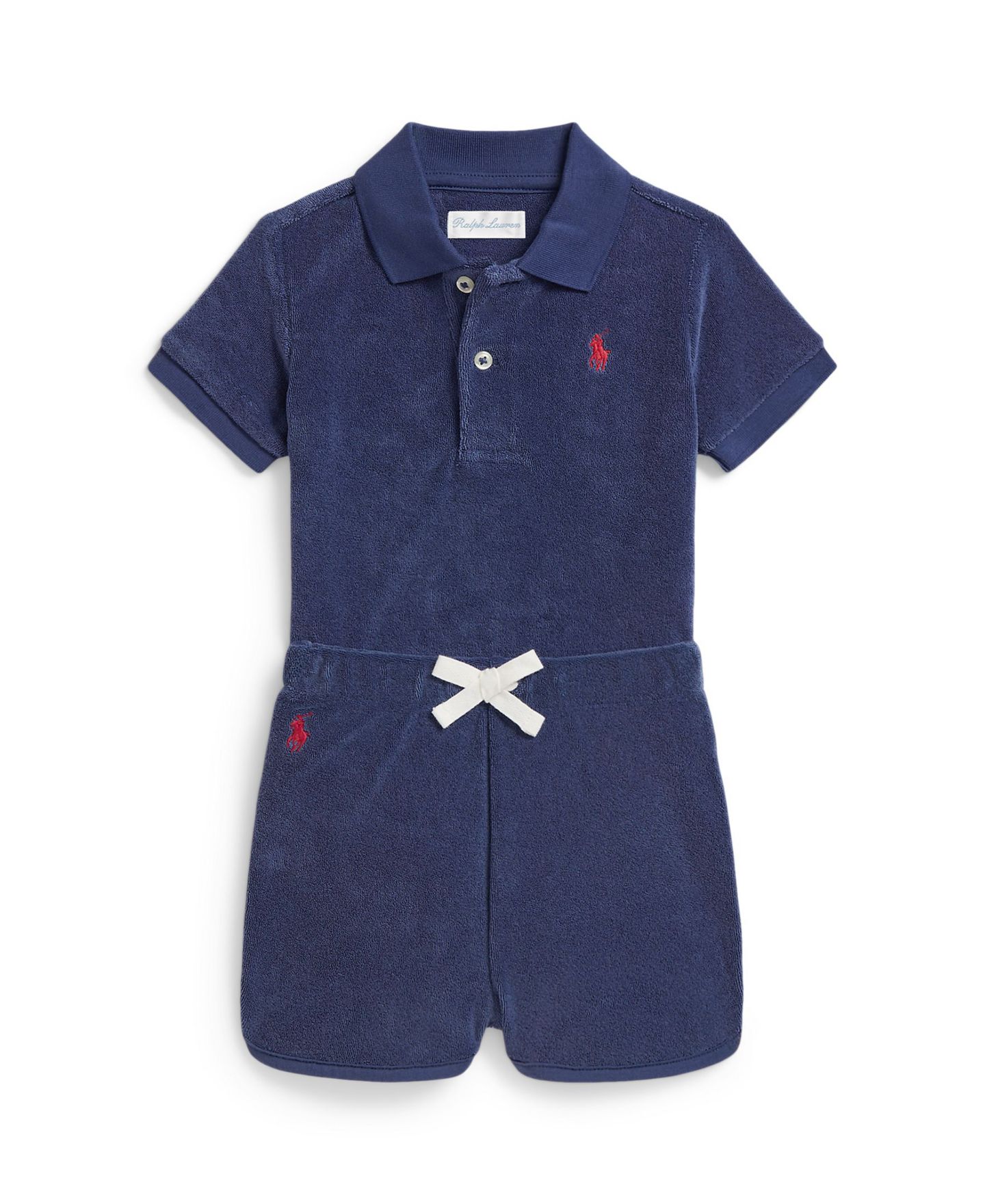 Комплект Polo Ralph Lauren Terry Polo Shirt and Shorts, 2-Piece Set для мальчиков-малышей, цвет: Светлый тёмно-синий — фото 1