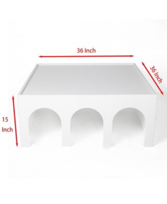 4-Tier Book Shelf Cabinet Coffee Table with Organizer Storage Shelves