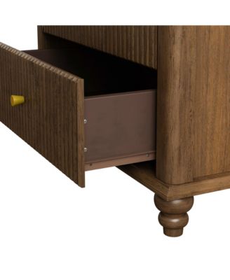 45" Tall Modern Storage Cabinet with Fluted 5 Drawer and Metal Handle