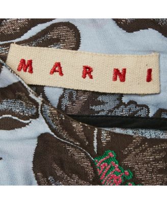 Women's Blue Floral Jacquard Shift Dress