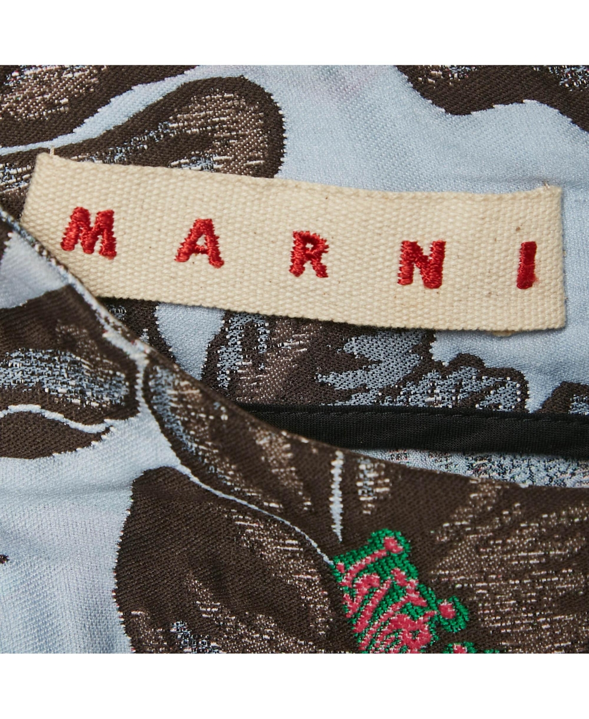 Pre-Owned Marni Women's Blue Floral Jacquard Shift Dress