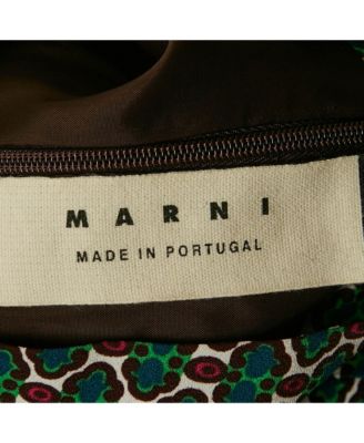 Women's Green Printed Crepe Midi Dress