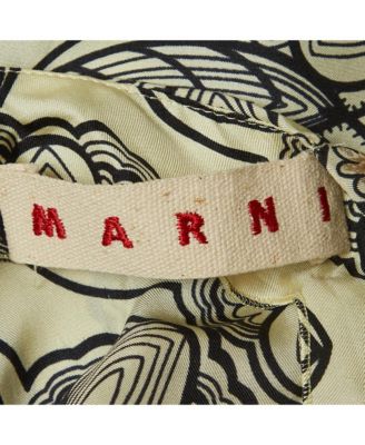 Women's Cream Floral Print Silk Long-Sleeve A-Line Dress