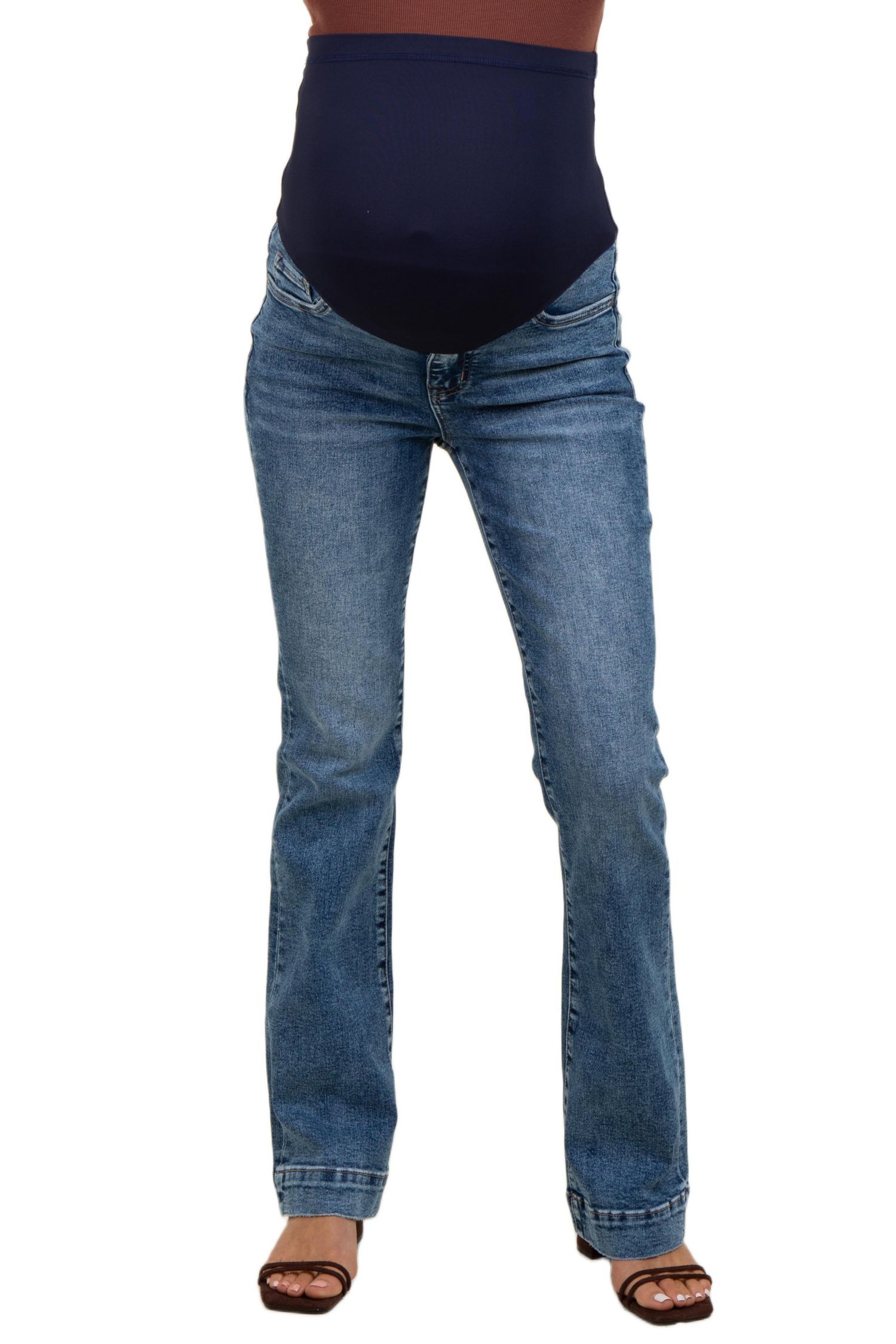 Women's Blue Wide Hem Bootcut Jeans