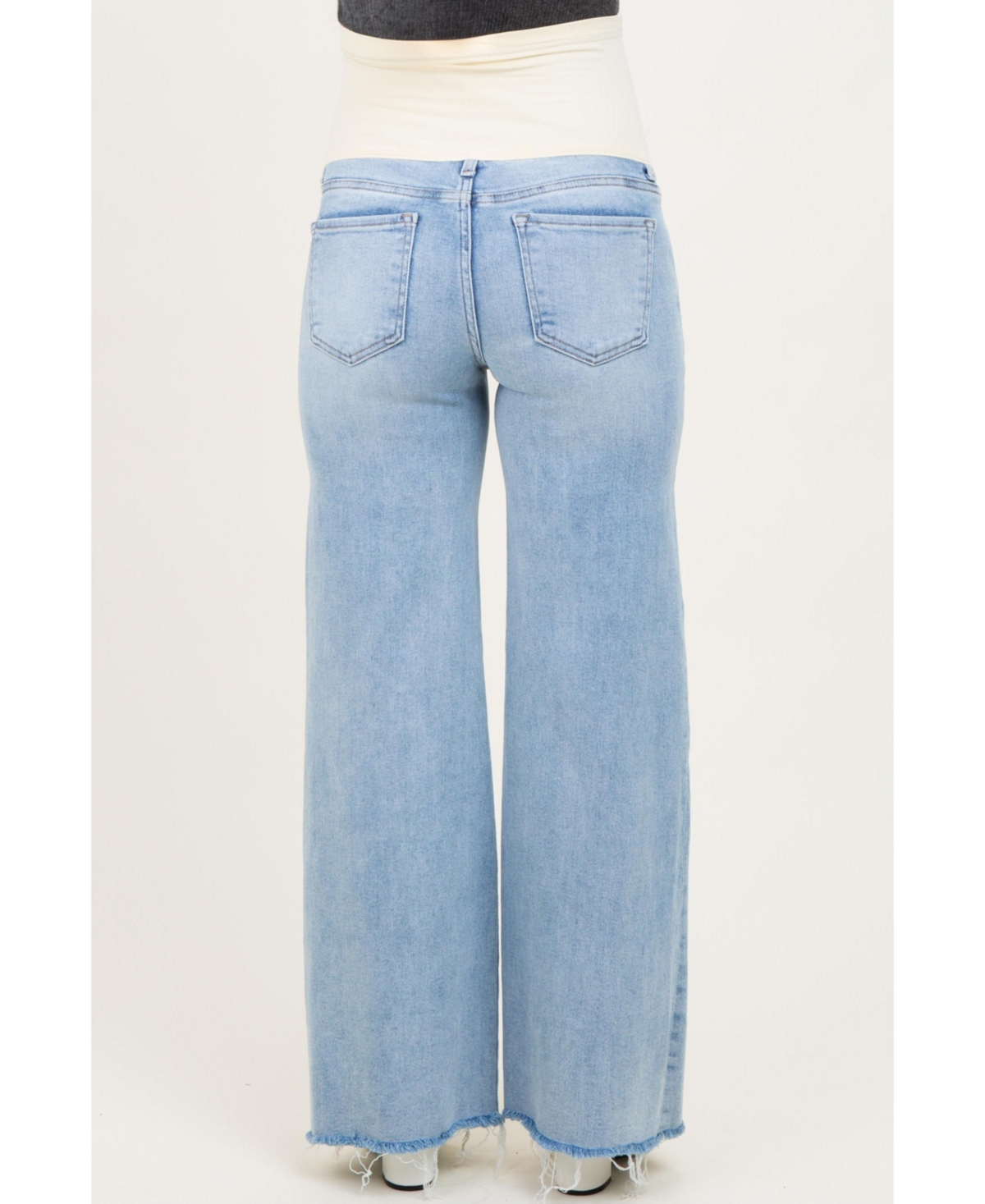 Pinkblush Maternity Light Low Rise Wide Leg Raw Cut Hem Jeans