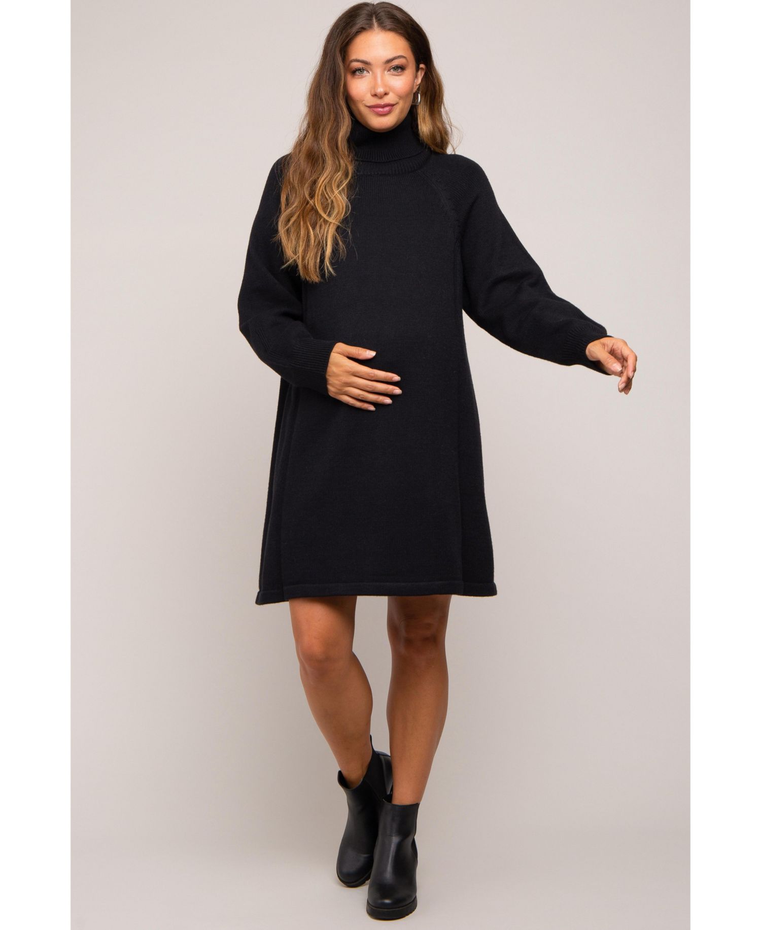 Women's Turtleneck Long Sleeve Sweater Dress
