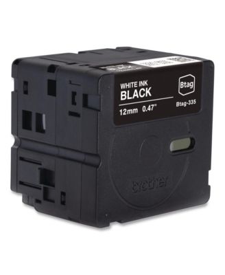BTAG335 0.47 in. x 13.1 ft. Genuine P-Touch BTAG Label Tapes - White on Black