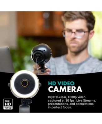 WebMic HD Pro All-in-One Webcam with Mic and Ring Light in Silver