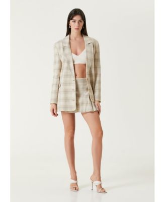 Women's Linen-Blend Checked Free Heaven Blazer