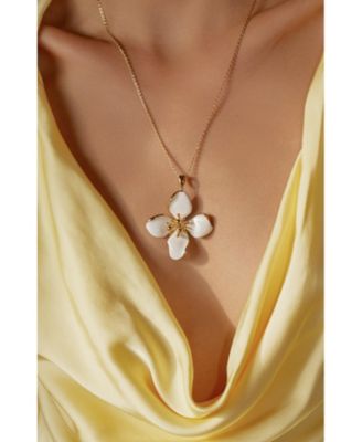 Large Iris Blossom Pendant Neckalce