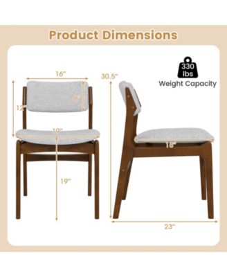 Modern Padded Dining Chairs Set of 2 w/Padded Seat Tilt Backrest for Dining Room